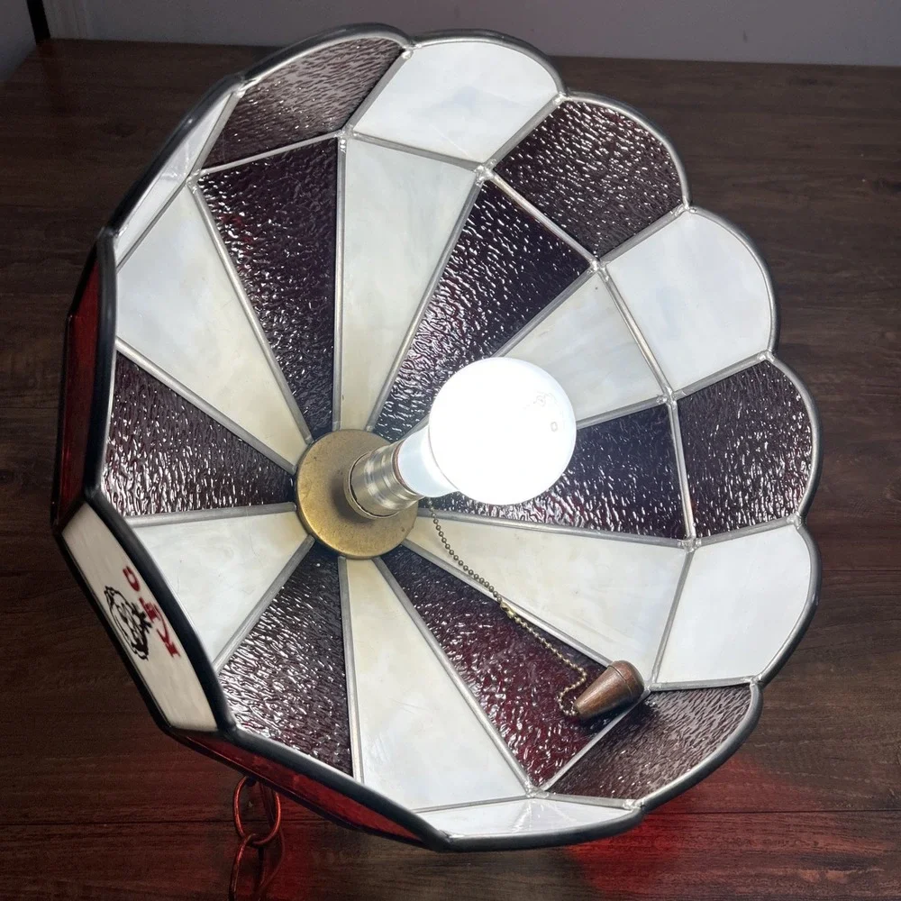 Vtg KFC Stained Glass Dining Table Hanging Lamp 13